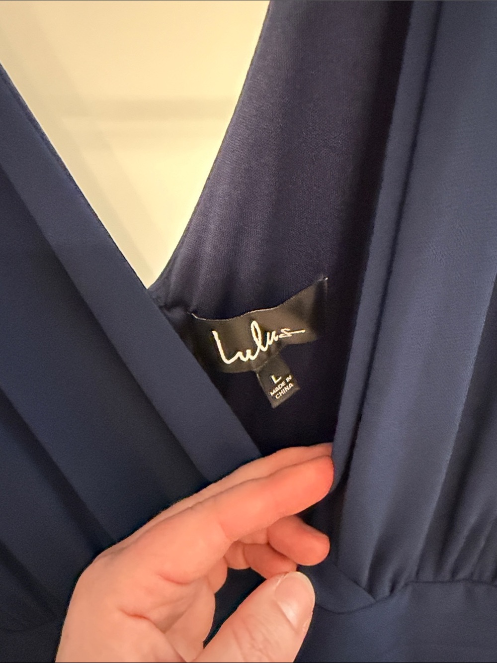 Elegant Navy V-Neck Women’s Formal Maxi Dress - Picture 2 of 4